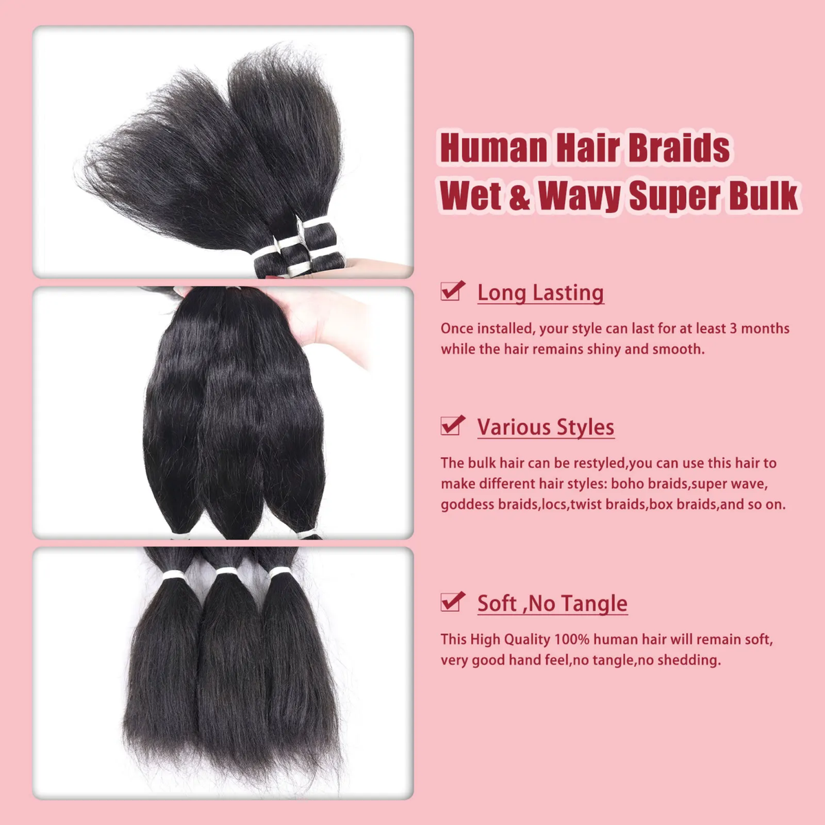 100% HUMAN HAIR BRAIDING